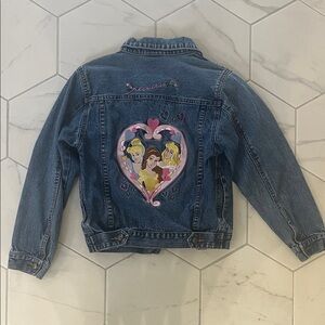 Disney Vintage Kids Denim Jacket with Princess Heart Design
